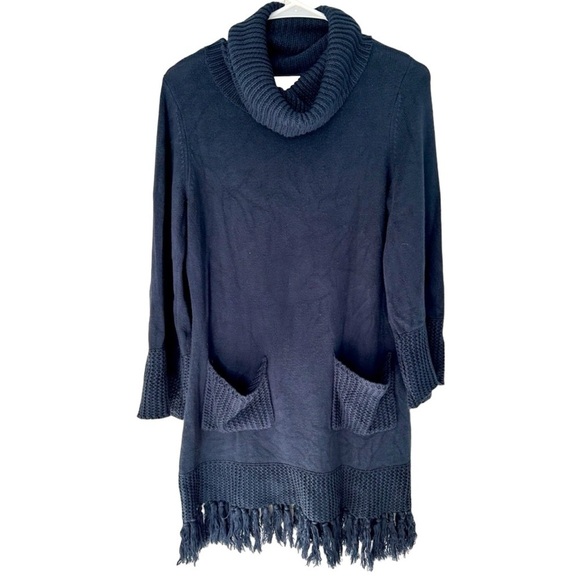 Soft Surroundings Navy Cowlneck Tunic Sweater Size XS - Picture 4 of 7